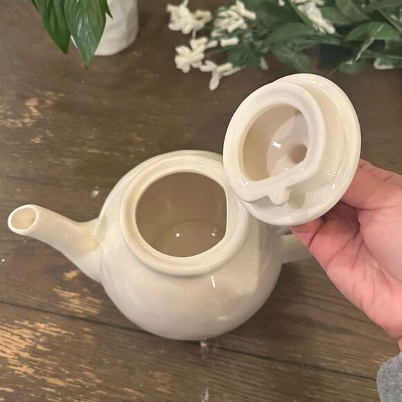 Rae Dunn Artisan Collection by Magena‎ Teapot Pastel Blue Black Polka Dots POUR - Picture 6 of 9